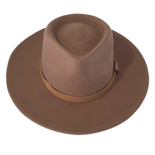 Load image into Gallery viewer, A brown wide sewn brim and made from 100% Australian wool this is a cowboy style hat