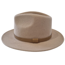 Load image into Gallery viewer, A brown timeless Fedora, with a sewn brim and made from 100% Australian wool
