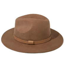 Load image into Gallery viewer, Brown unisex oval shaped Australian wool hat that suits any occasion, classic style and look.