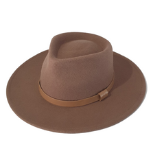 Load image into Gallery viewer, A brown wide sewn brim and made from 100% Australian wool this is a cowboy style hat