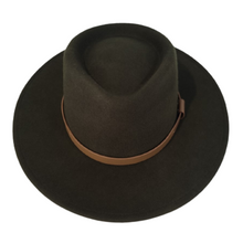 Load image into Gallery viewer, A green wide sewn brim and made from 100% Australian wool this is a cowboy style hat