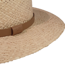 Load image into Gallery viewer, Raffia straw oval shaped, wide brim Australian wool hat, perfect for summer, classic style and look.