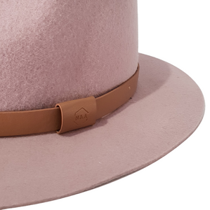 Pink womens oval shaped Australian wool hat that suits any occasion, classic style and look.