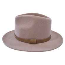 Load image into Gallery viewer, A pink timeless Fedora, with a sewn brim and made from 100% Australian wool