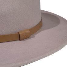 Load image into Gallery viewer, A pink wide sewn brim and made from 100% Australian wool this is a cowboy style hat for women