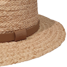Load image into Gallery viewer, Raffia straw oval shaped Australian wool hat, perfect for summer, classic style and look.