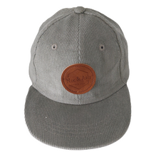 Load image into Gallery viewer, green colour children and adult cotton corduroy cap featuring a leather Nix &amp; Ash logo patch 