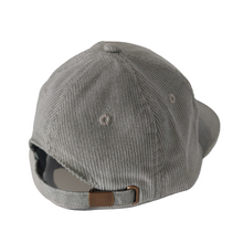 Load image into Gallery viewer, green colour children and adult cotton corduroy cap featuring a leather Nix &amp; Ash logo patch 