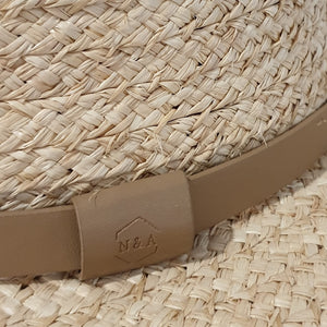 Raffia straw oval shaped Australian wool hat, perfect for summer, classic style and look.