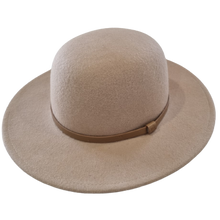 Load image into Gallery viewer, Matching Combo hat, wide sewn brim, a elegant thin tan band, made from 100% Australian wool