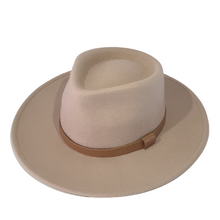 Load image into Gallery viewer, A light colour wide sewn brim and made from 100% Australian wool this is a cowboy style hat